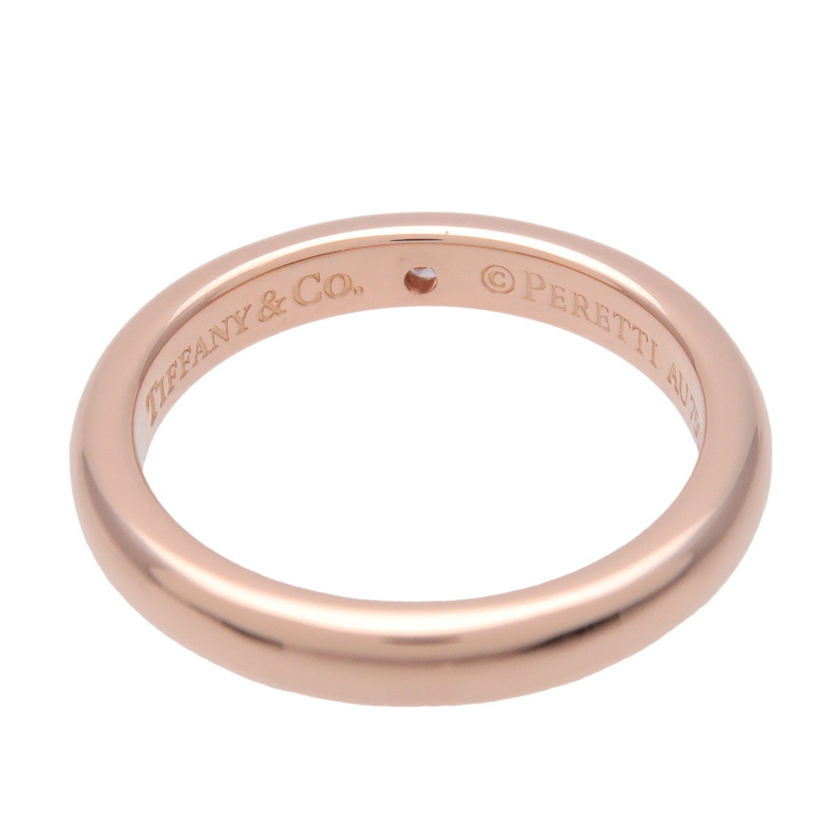 Tiffany & Co. Elsa Peretti 1 Diamond Stacking Band 18K Rose Gold With Diamond Gold Rose_Gold Ring Jewelry (Pre-Owned)