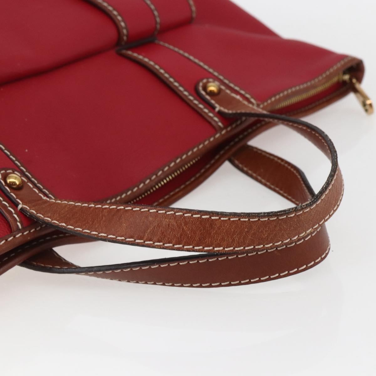 Chloe Vintage Leather Red Leather Tote Bag Bag (Pre-Owned)