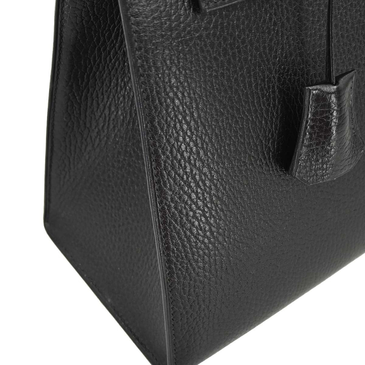 Hermes Kelly Black Ardennes With Gold Hardware Black Leather Handbag (Pre-Owned)