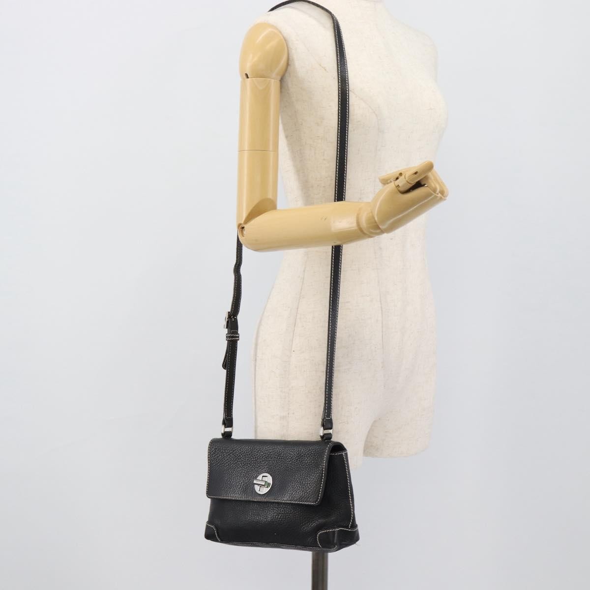 Tiffany & Co. Vintage Leather Black Leather Shoulder Bag Bag (Pre-Owned)