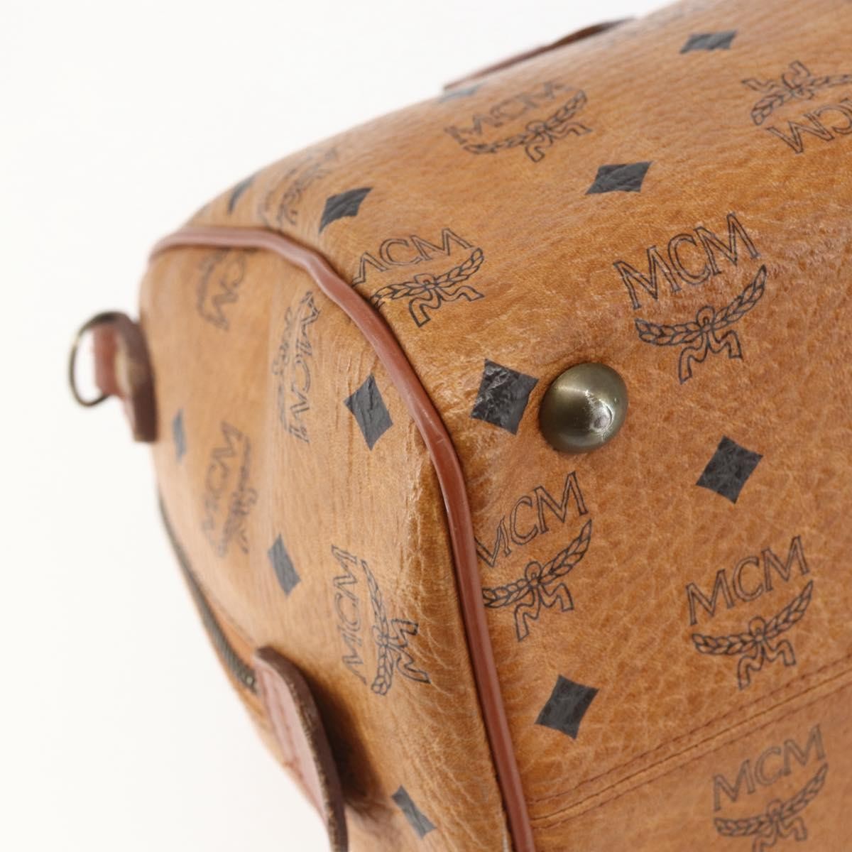 MCM Visetos Logogramme Canvas And Leather Brown Canvas Travel Bag Bag (Pre-Owned)