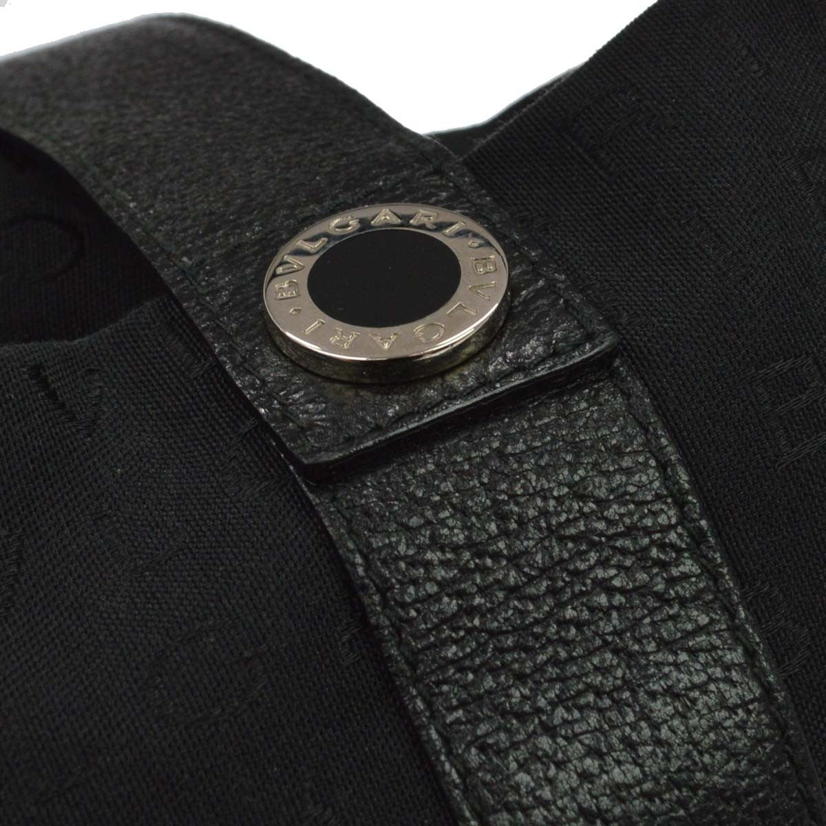 Bvlgari Logomania Canvas Black Canvas Shoulder Bag Bag (Pre-Owned)