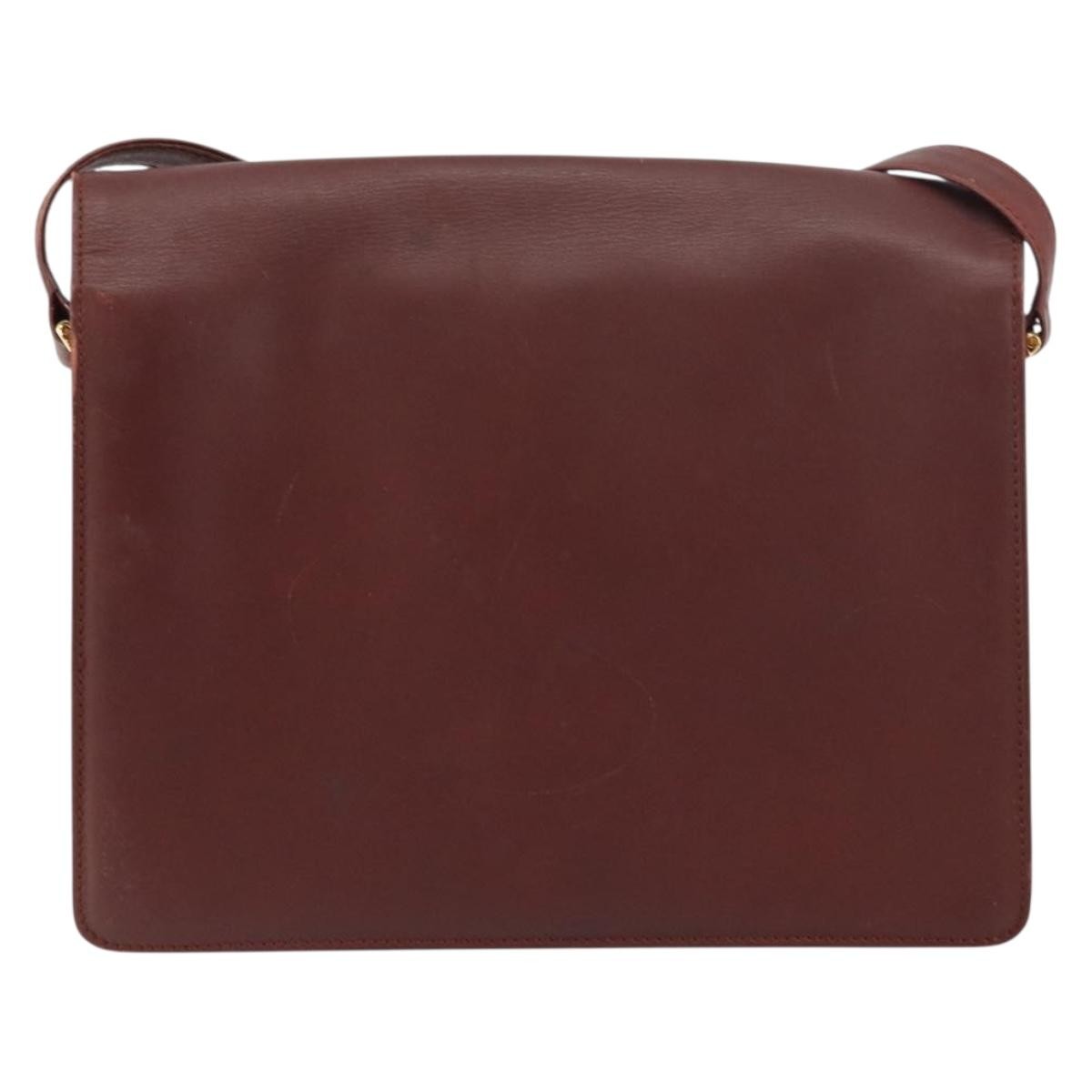 Cartier Must De Cartier Leather Burgundy Leather Shoulder Bag Bag (Pre-Owned)
