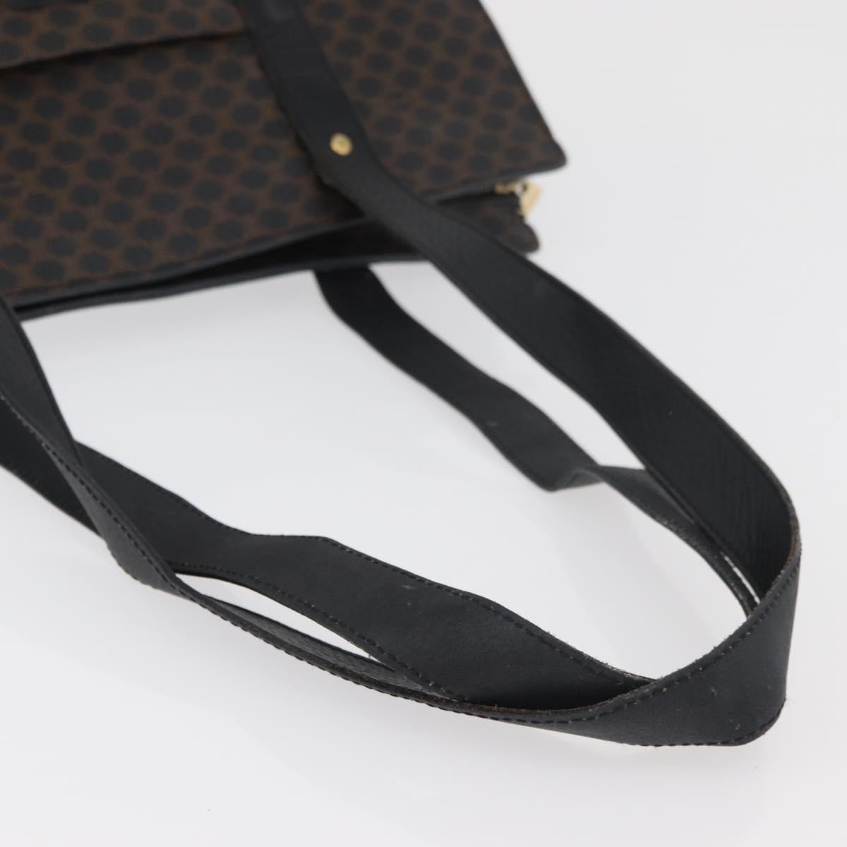 Celine Vintage Macadam Shopper Tote Coated Canvas Black Canvas Tote Bag Bag (Pre-Owned)