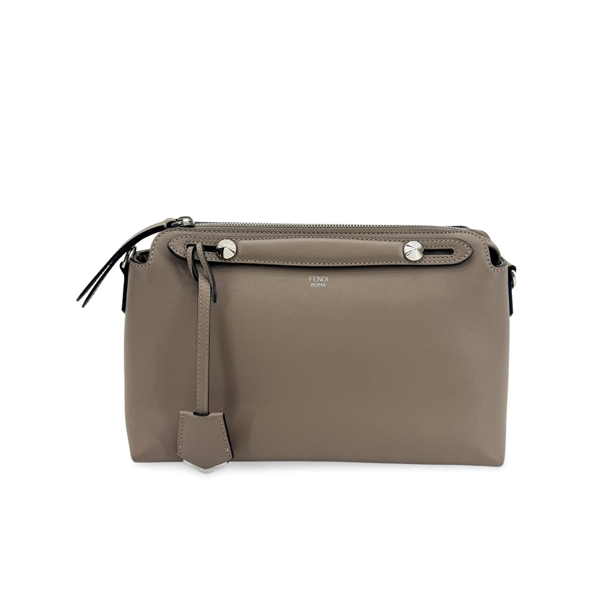 Fendi By The Way Satchel Calfskin Gray Calfskin Handbag (Pre-Owned)