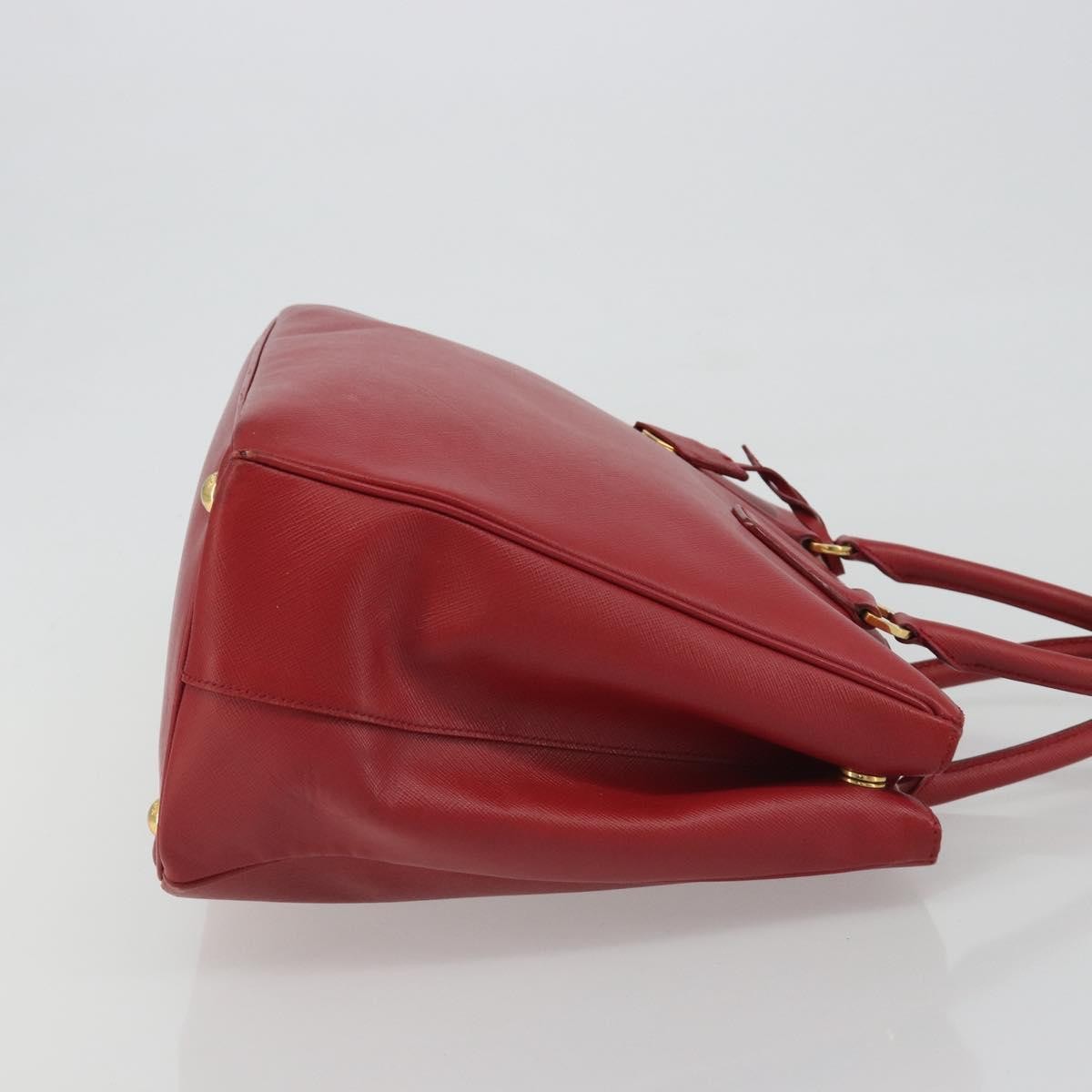 Prada Double Zip Lux Tote Saffiano Leather Red Leather Handbag (Pre-Owned)