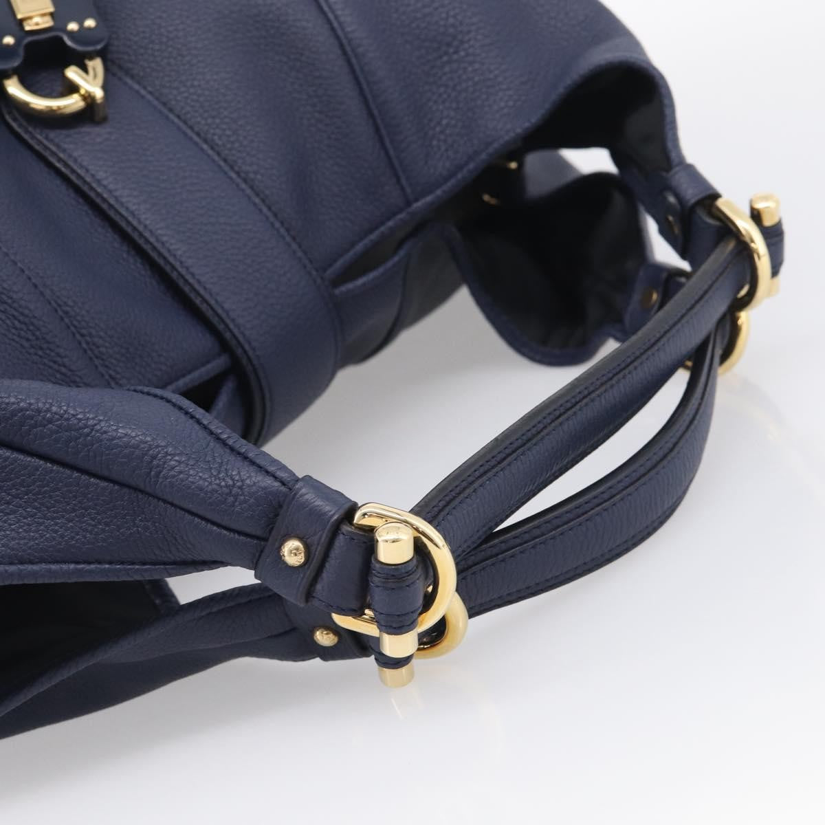 Loewe Calle Hobo Leather Navy Leather Shoulder Bag Bag (Pre-Owned)
