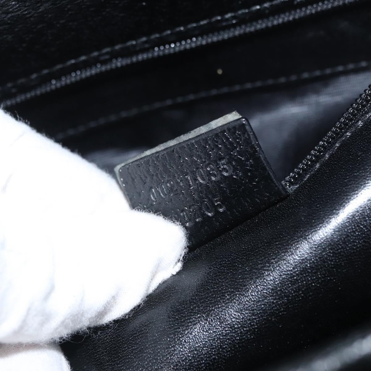 Gucci Vintage Bamboo Handle Leather Black Leather Handbag (Pre-Owned)
