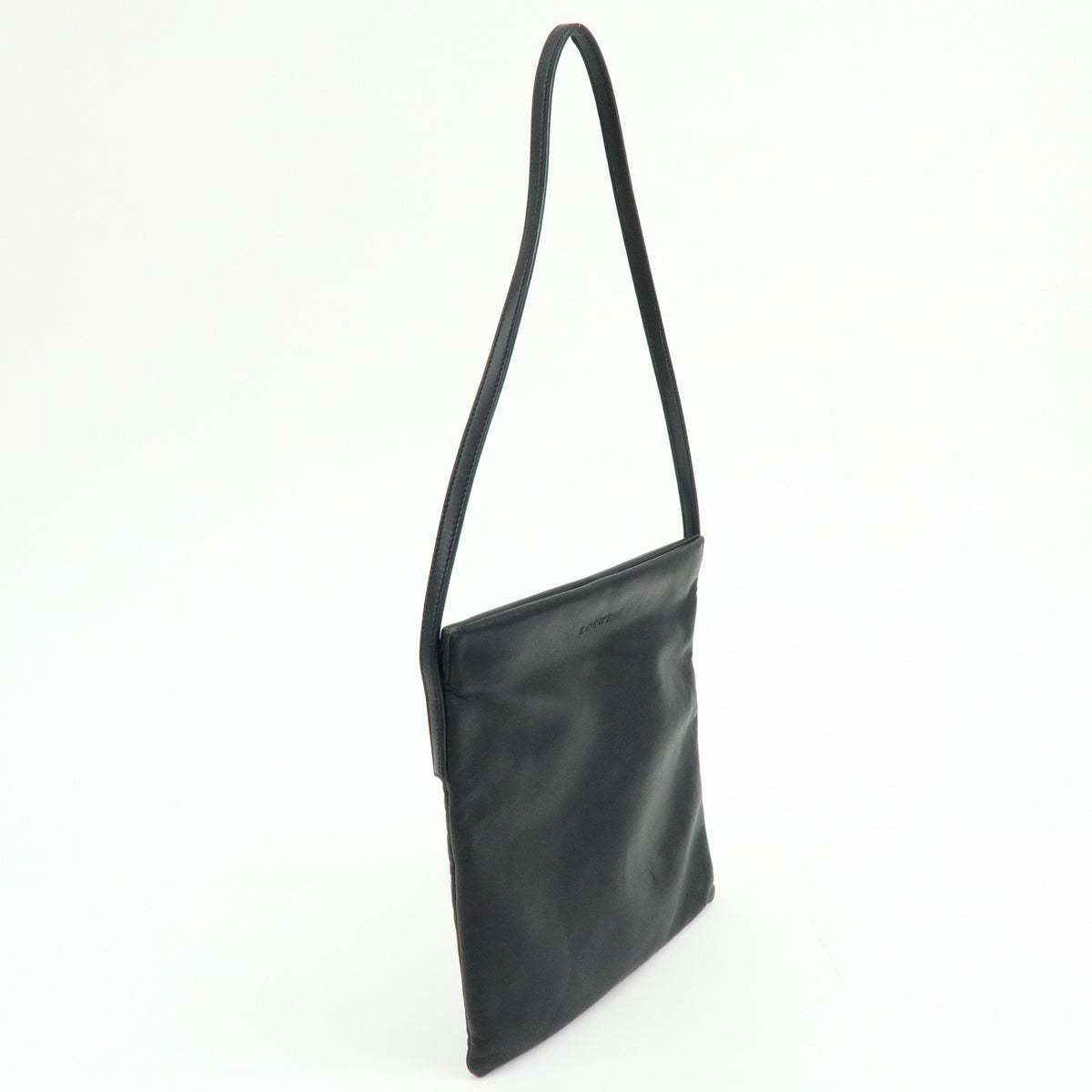 Loewe Shoulder Bag Leather Black Leather Shoulder Bag Bag (Pre-Owned)