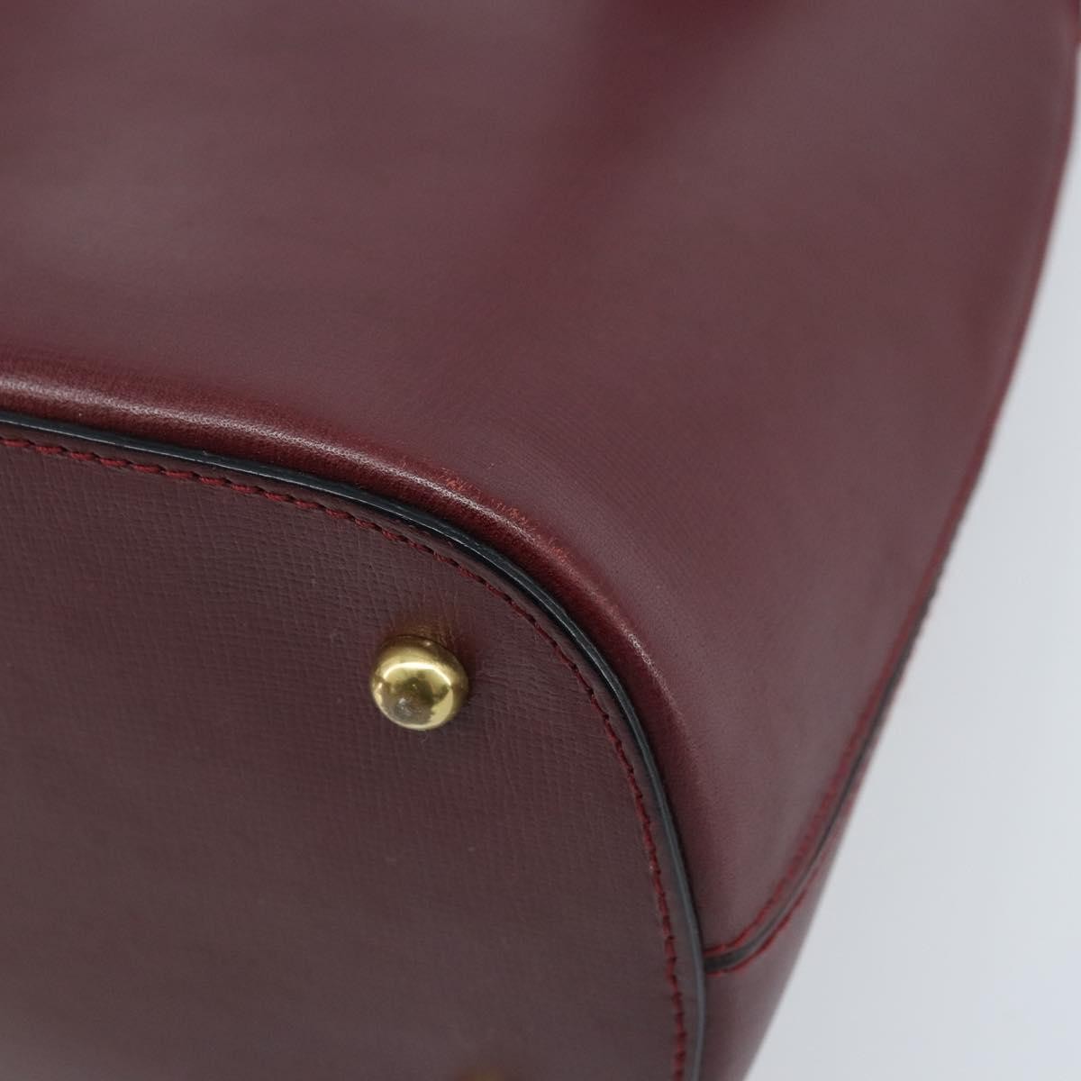 Cartier Vintage Must De Cartier Leather Burgundy Leather Handbag (Pre-Owned)