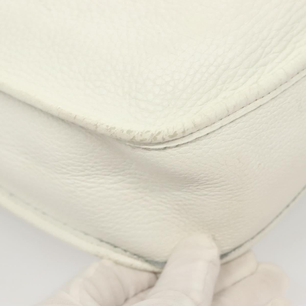 Hermes Evelyne Bag Gen I Togo White Leather Handbag (Pre-Owned)