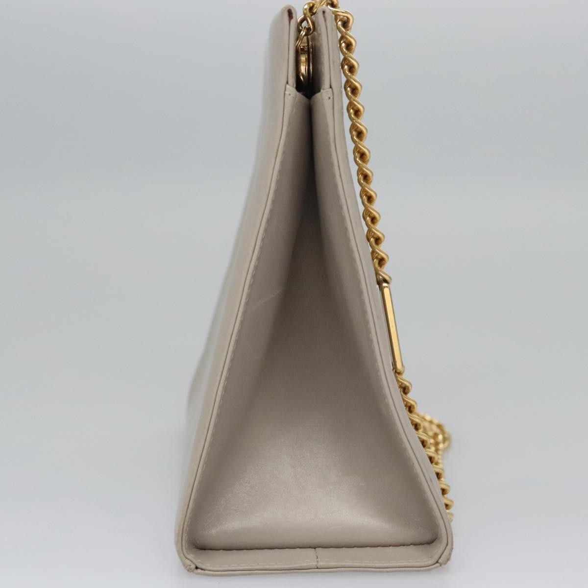 Salvatore Ferragamo Vintage Chain Leather Beige Leather Shoulder Bag Bag (Pre-Owned)
