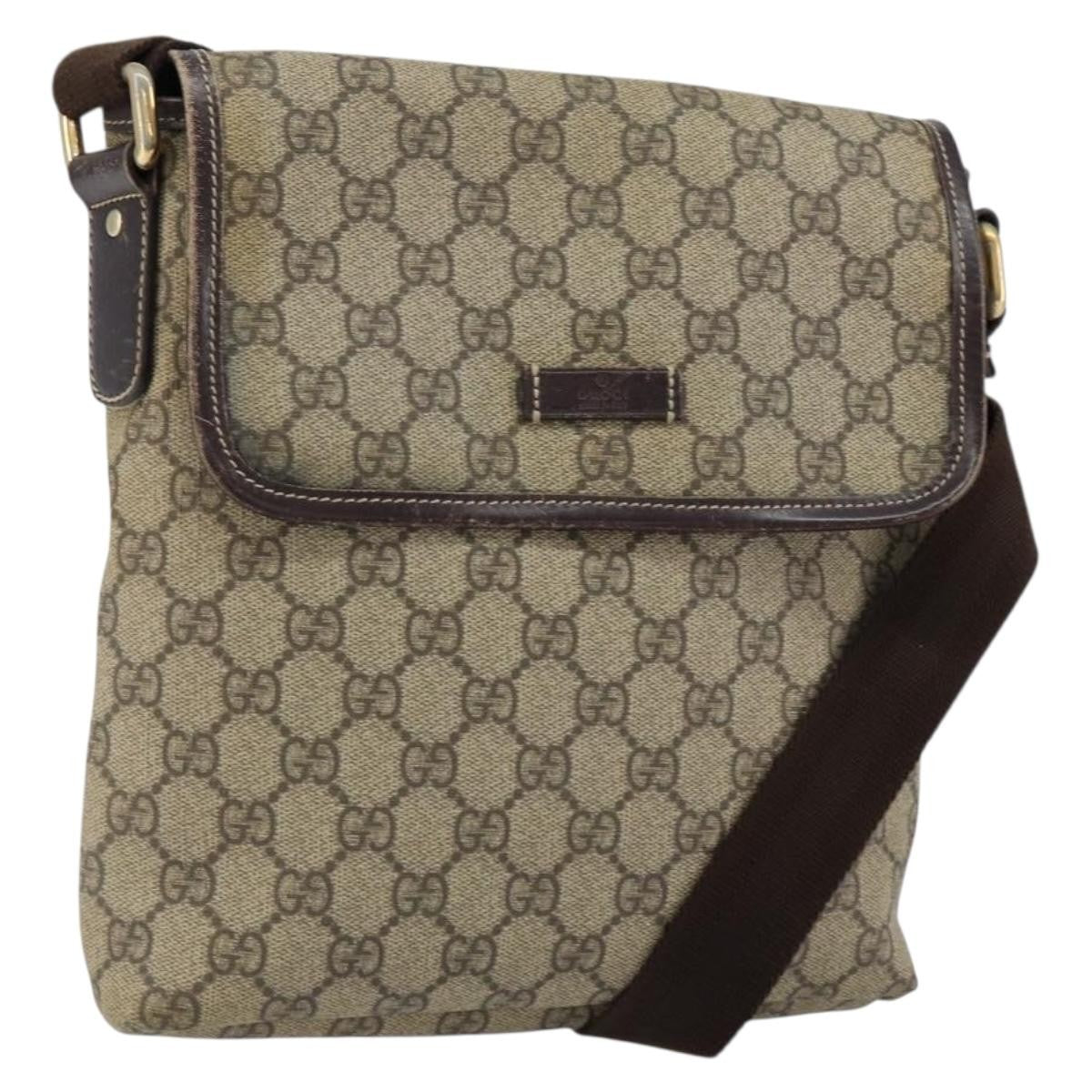 Gucci Flap Messenger Gg Coated Canvas Beige Pvc Shoulder Bag Bag (Pre-Owned)