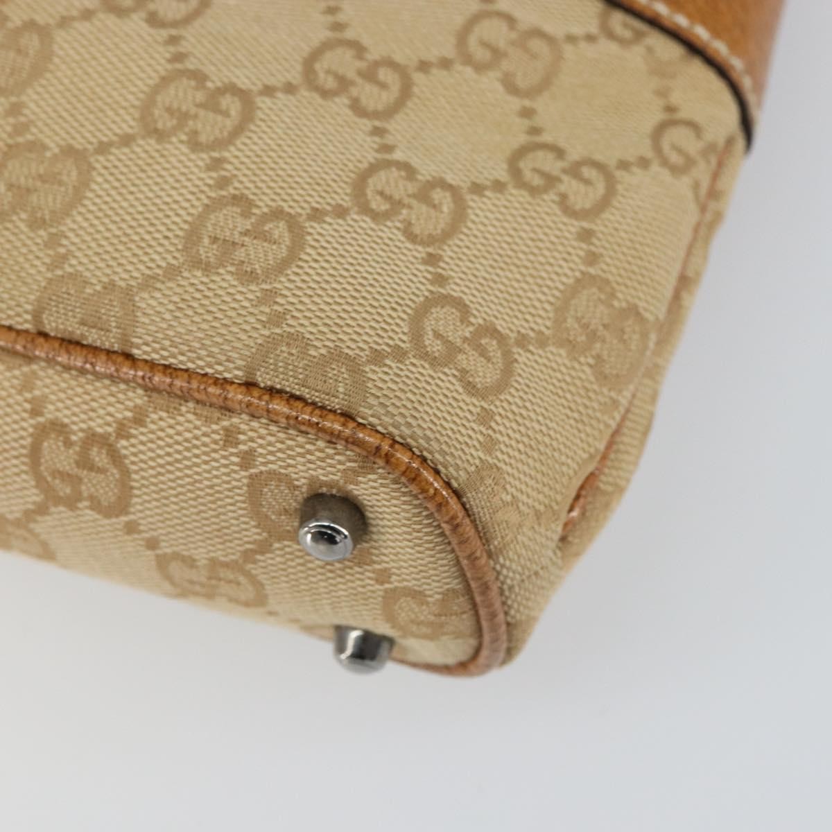 Gucci Vintage Ring Tote Gg Canvas With Leather Beige Canvas Tote Bag Bag (Pre-Owned)