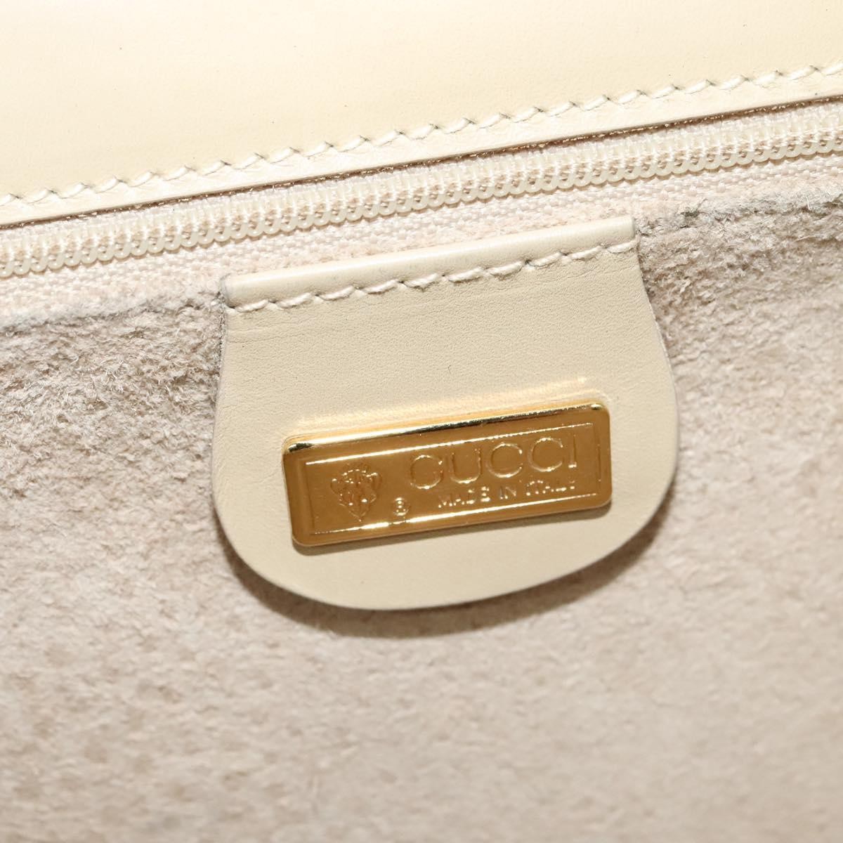 Gucci Vintage Interlocking G Flap Leather Beige Leather Shoulder Bag Bag (Pre-Owned)