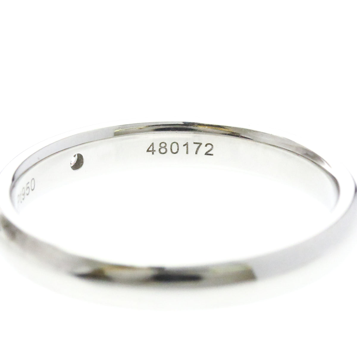 Harry Winston Single Diamond Band Platinum With Diamond Silver Platinum Ring Jewelry (Pre-Owned)