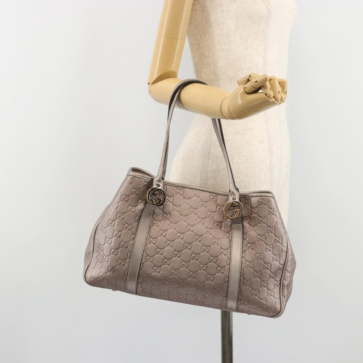 Gucci Twins Tote Guccissima Leather Pink Canvas Tote Bag Bag (Pre-Owned)