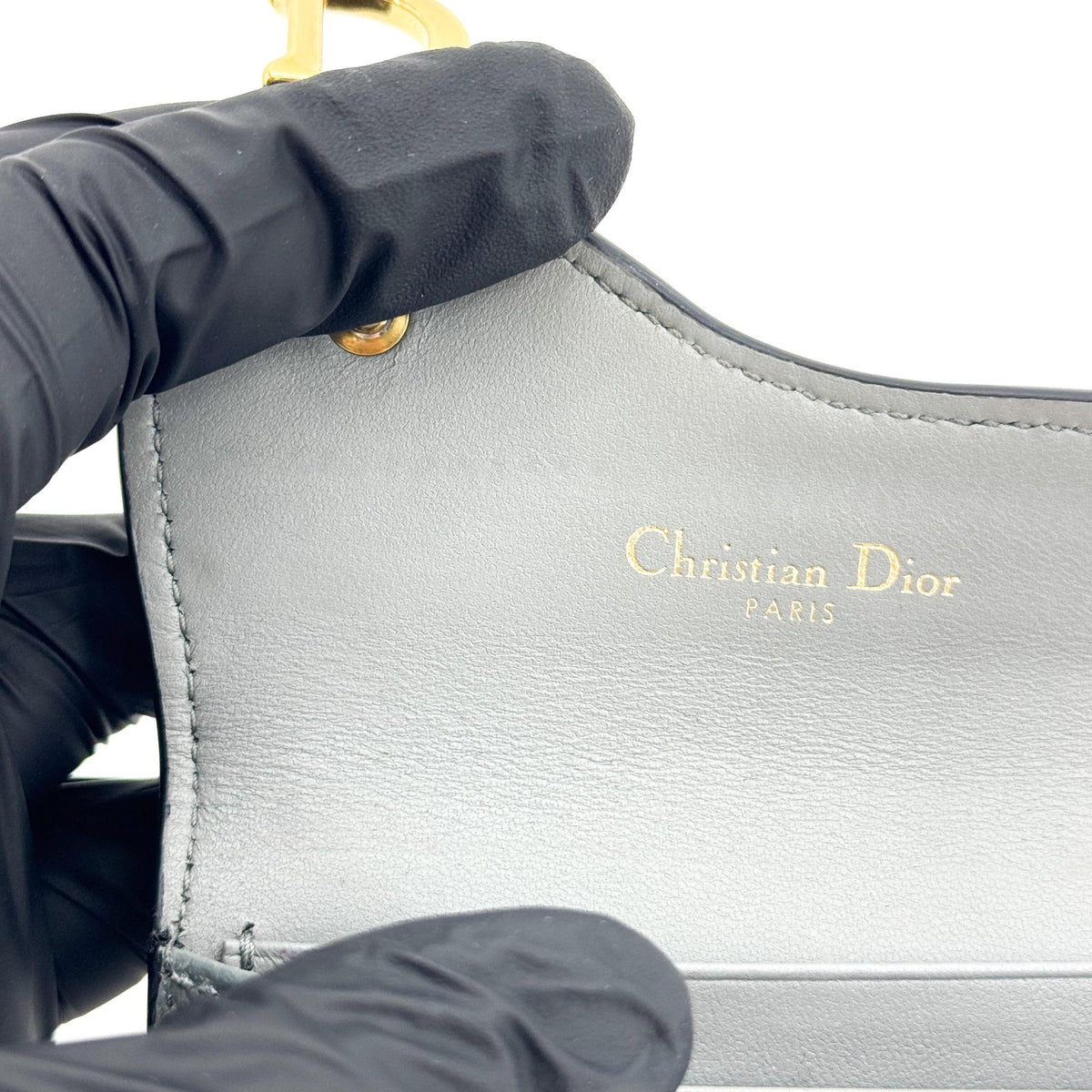Christian Dior Saddle Lotus Leather Gray Leather Wallets Accessory (Pre-Owned)