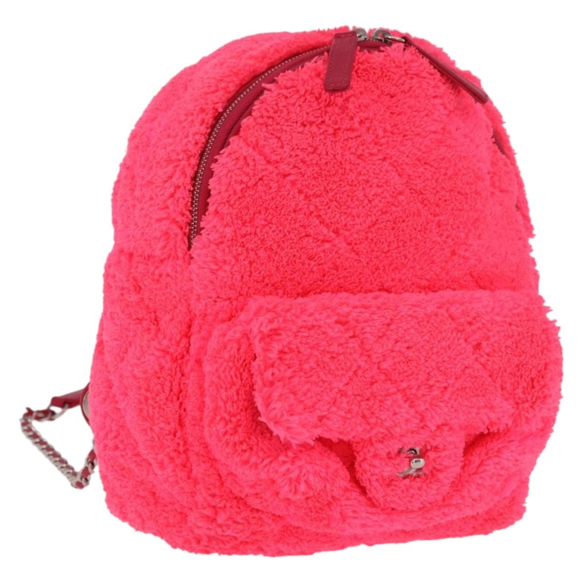 Chanel Coco Beach Quilted Terry Cloth Pink Cotton Backpack Bag (Pre-Owned)