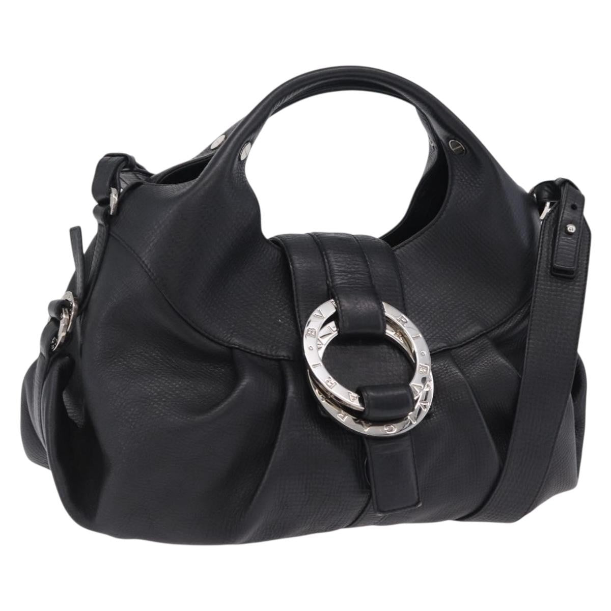 Bvlgari Chandra Hobo Leather Black Leather Shoulder Bag Bag (Pre-Owned)