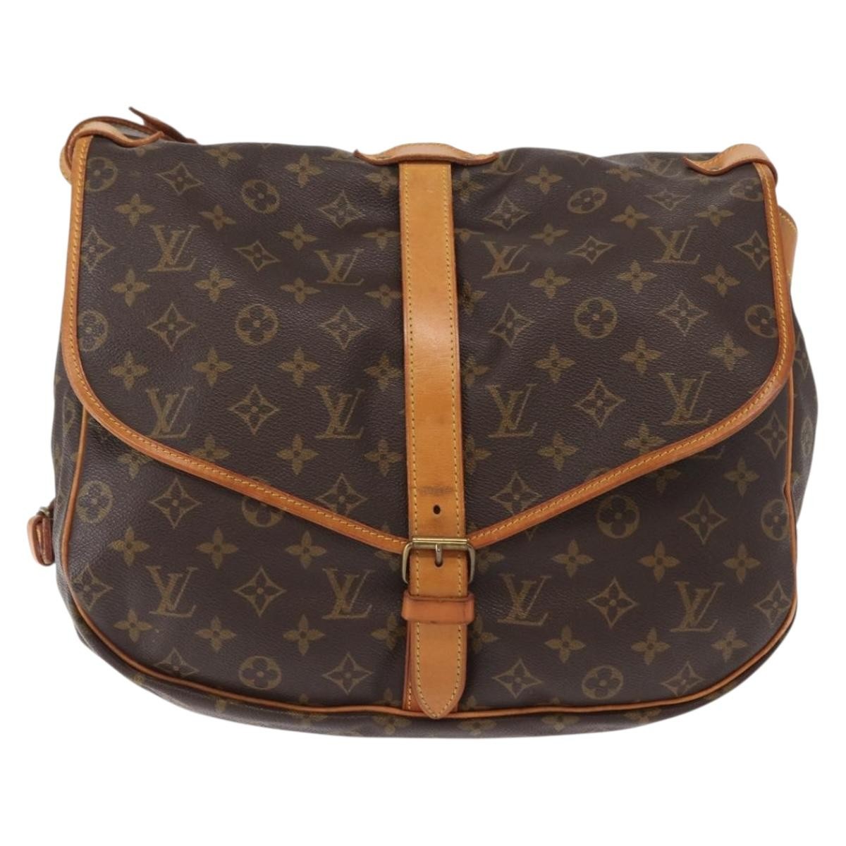 Louis Vuitton Saumur Monogram Canvas Brown Canvas Shoulder Bag Bag (Pre-Owned)