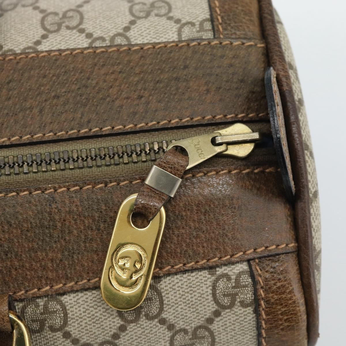 Gucci Vintage Web Boston Gg Coated Canvas Beige Canvas Handbag (Pre-Owned)