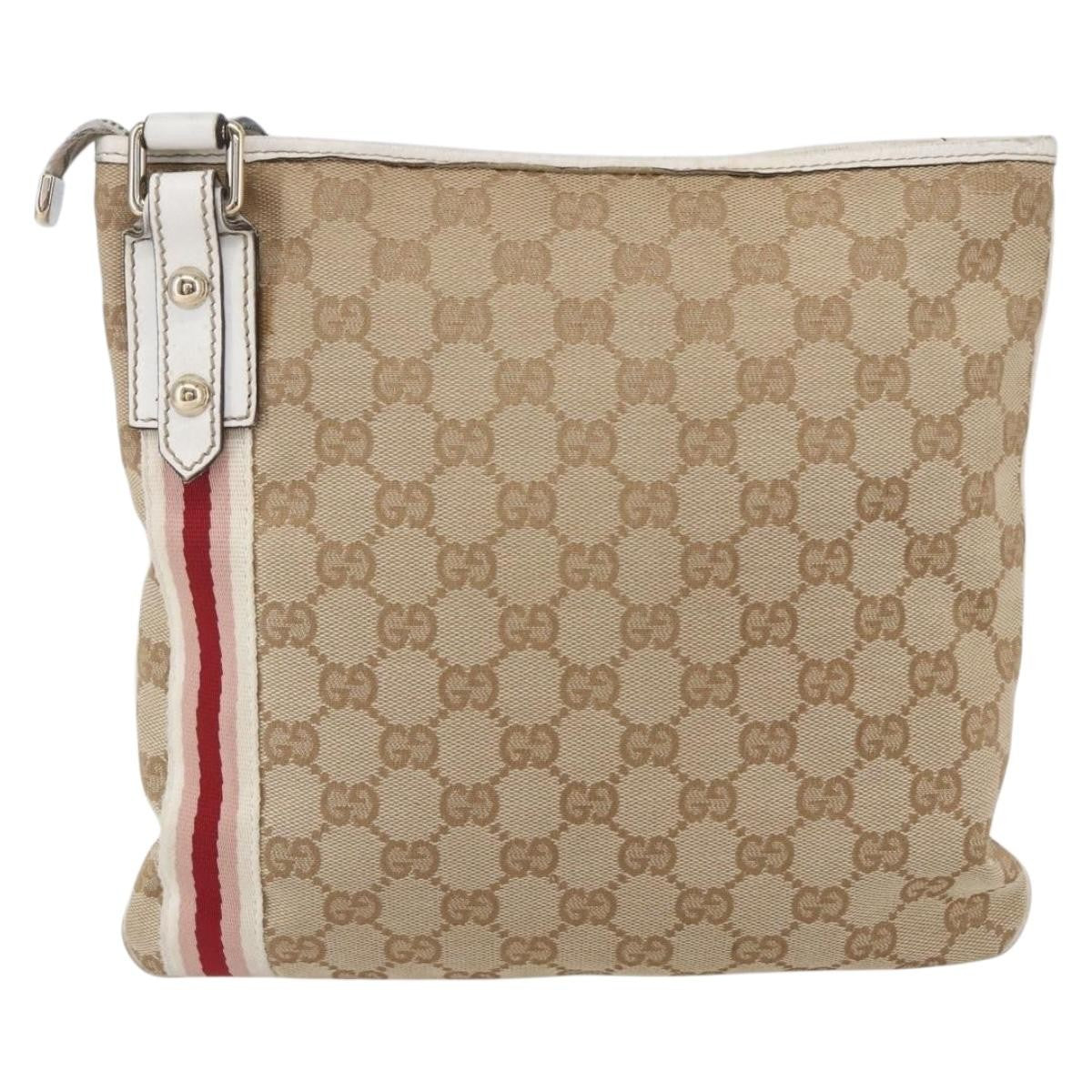 Gucci Jolicoeur Messenger Gg Canvas Beige Canvas Shoulder Bag Bag (Pre-Owned)