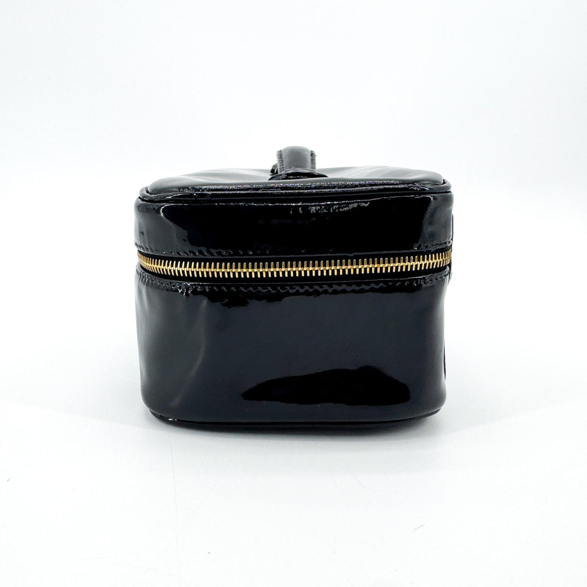 Chanel Vintage Timeless Cosmetic Case Patent Black Patent_Leather Clutche & Pouche Bag (Pre-Owned)