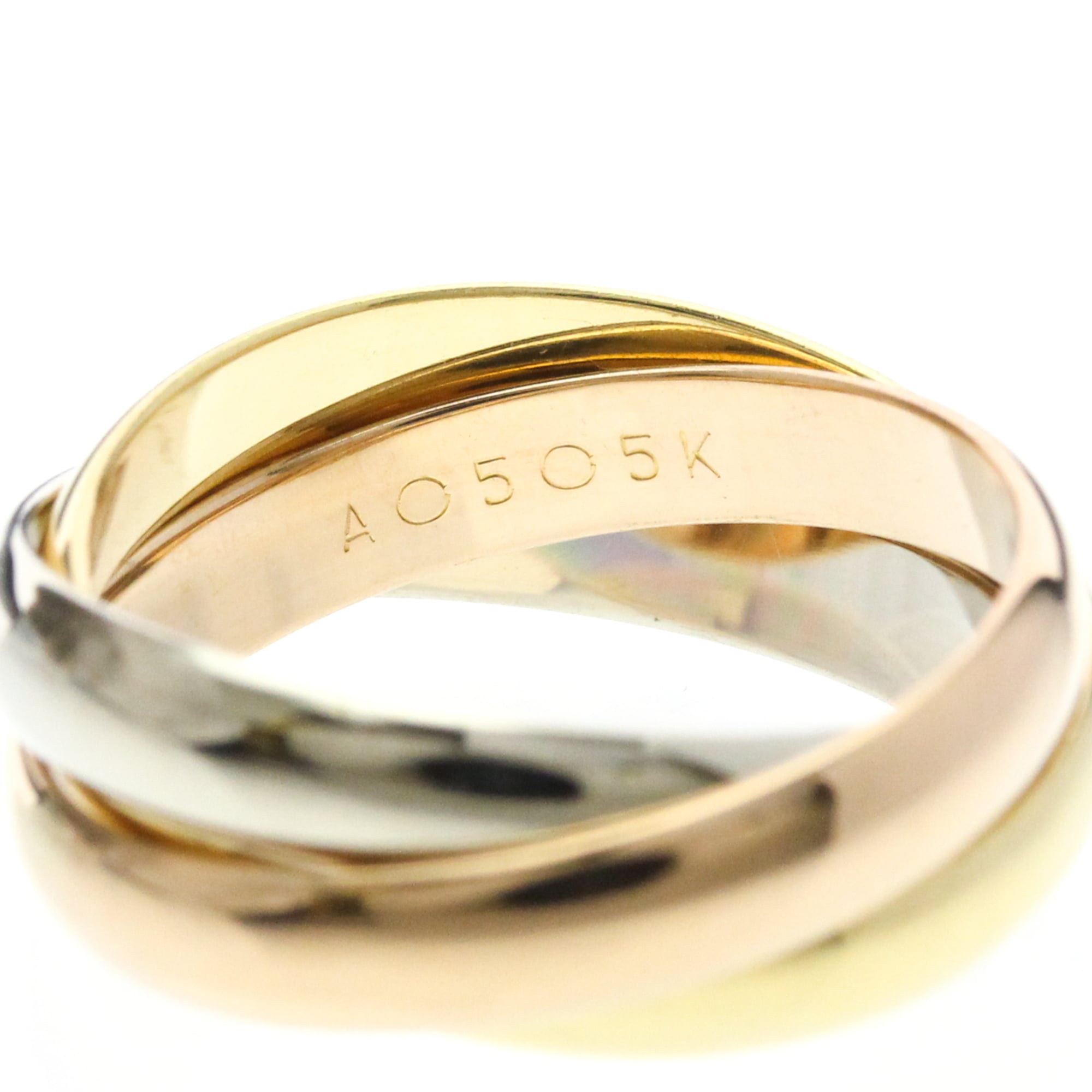 Cartier Trinity 18K Tricolor Gold Gold Yellow_Gold Ring Jewelry (Pre-Owned)