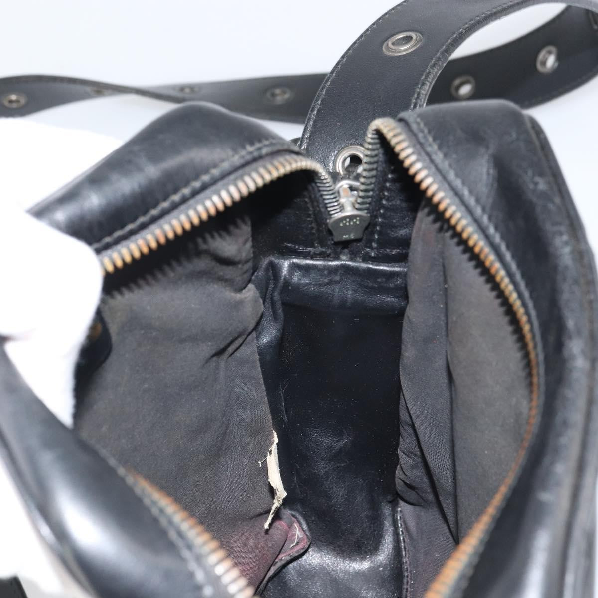 Bottega Veneta 76 Shoulder Intrecciato Goatskin Black Leather Shoulder Bag Bag (Pre-Owned)