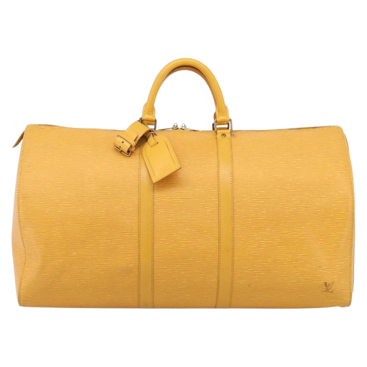 Louis Vuitton Keepall Epi Leather Yellow Leather Travel Bag Bag (Pre-Owned)