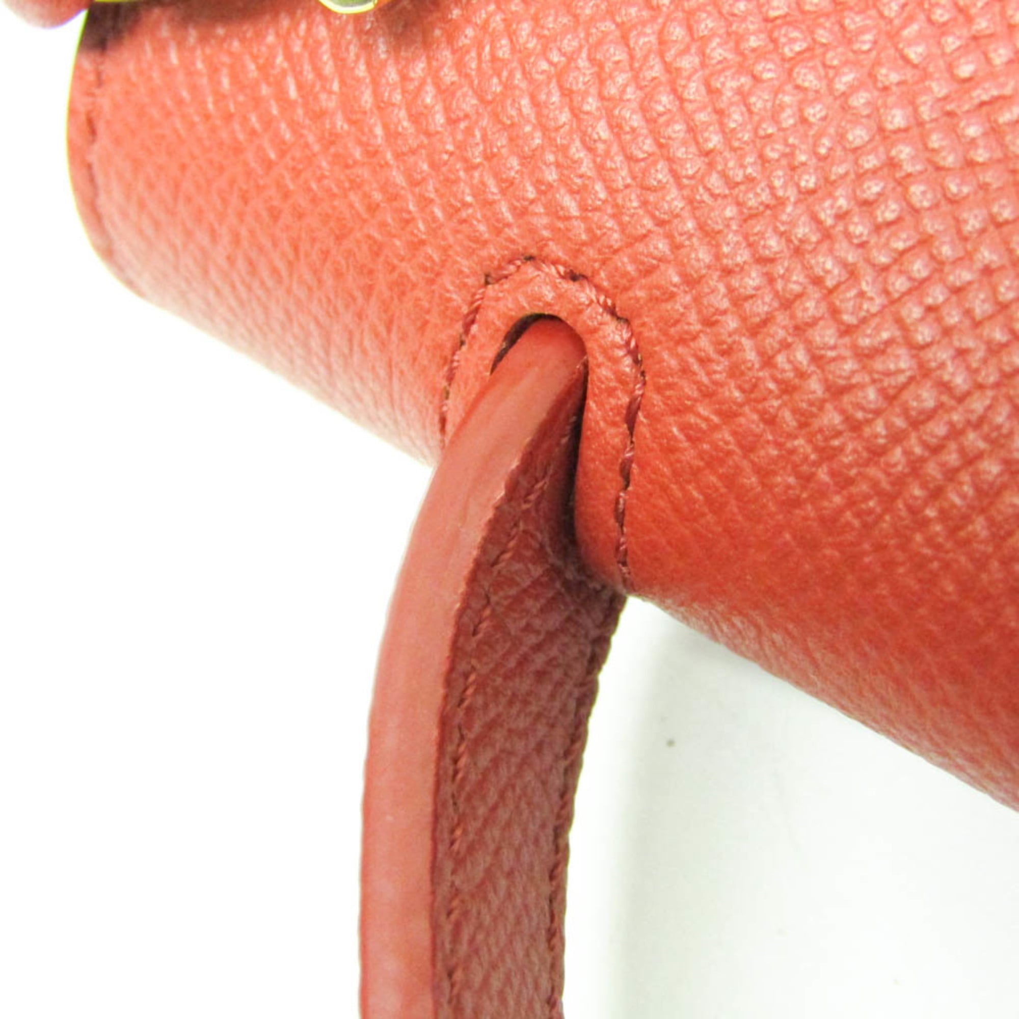 Celine Belt Textured Leather Red Leather Handbag (Pre-Owned)