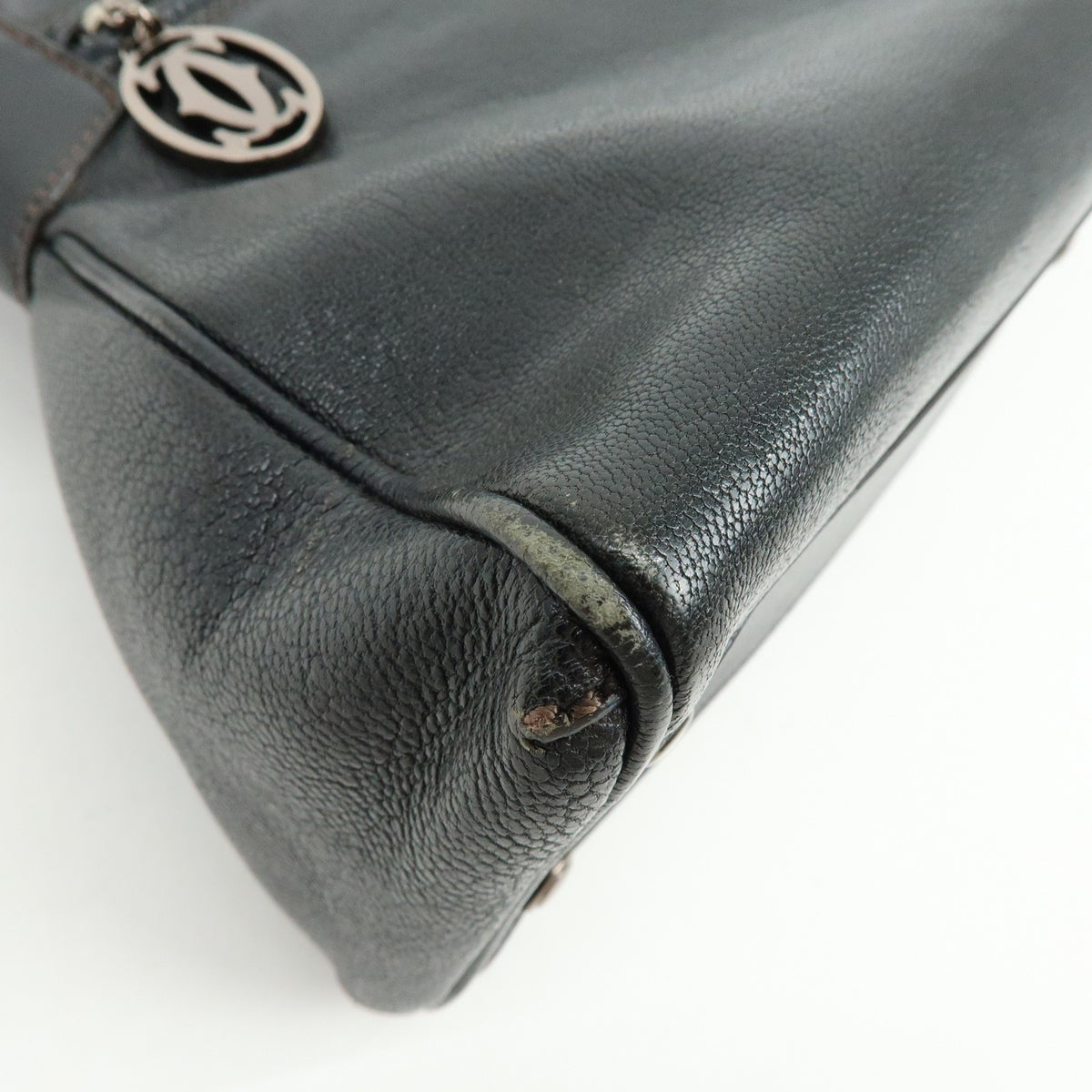 Cartier Marcello Leather Black Leather Handbag (Pre-Owned)