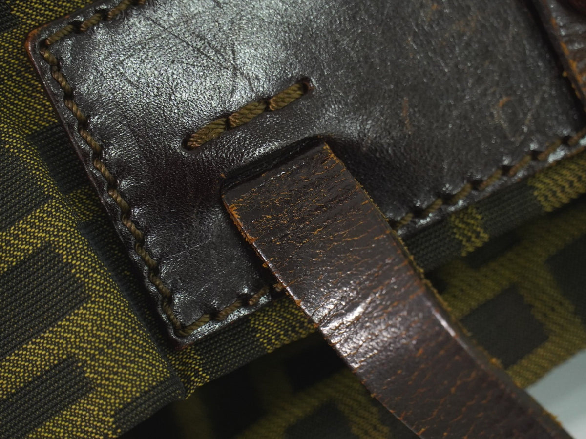 Fendi Convertible Zucca Canvas Brown Canvas Tote Bag Bag (Pre-Owned)