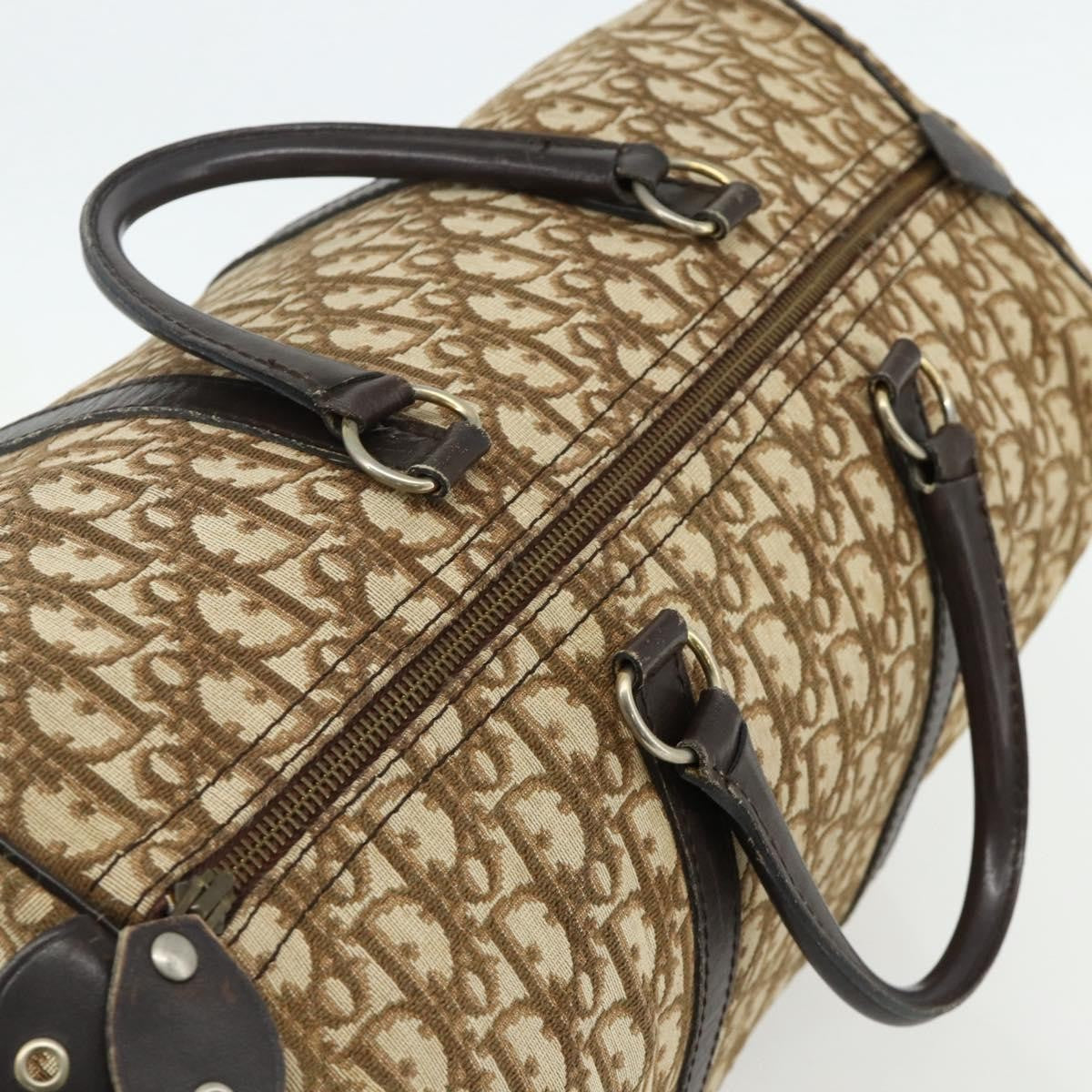 Christian Dior Vintage Trotter Canvas Brown Canvas Handbag (Pre-Owned)