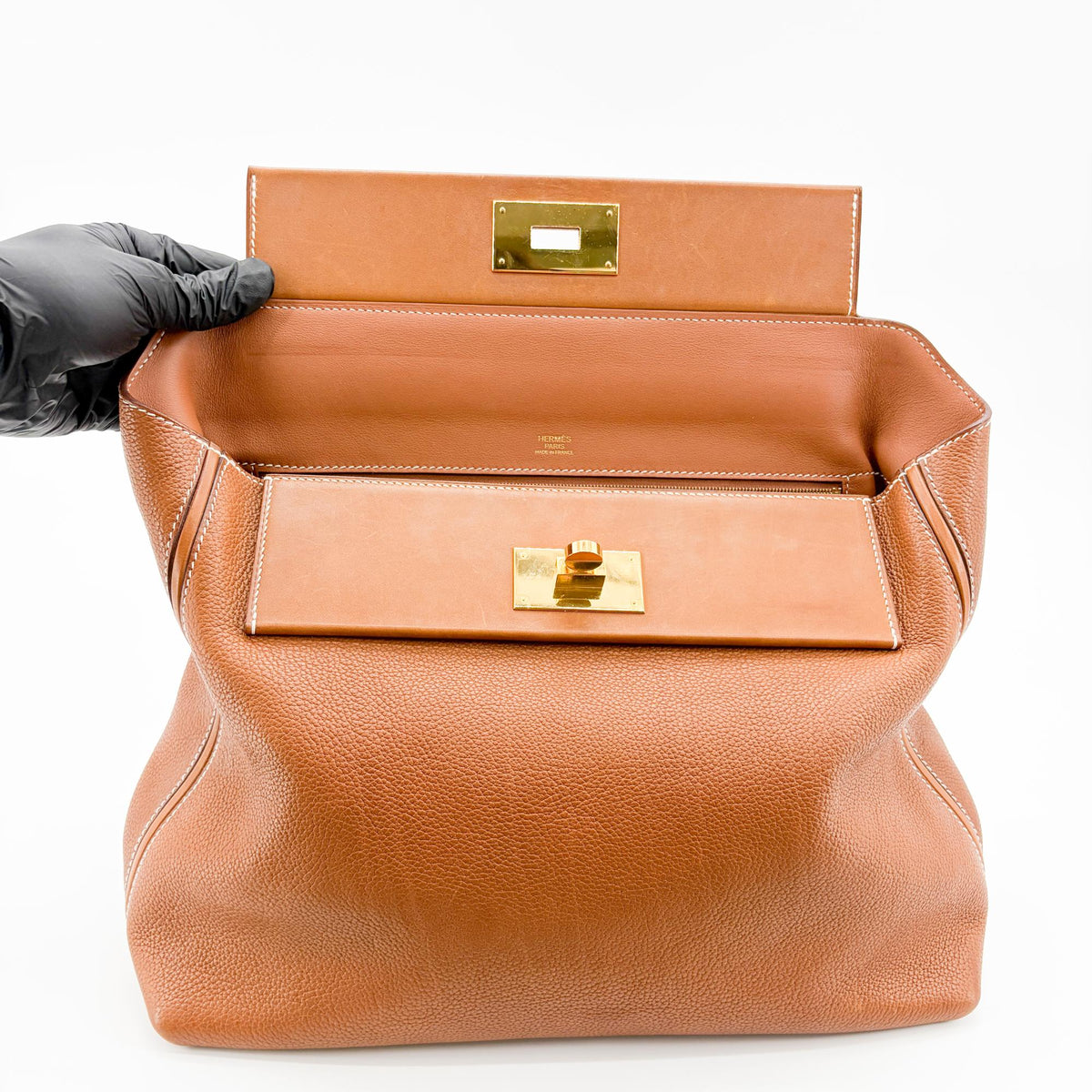 Hermes 24/24 Barenia Faubourg With Swift Brown Leather Handbag (Pre-Owned)