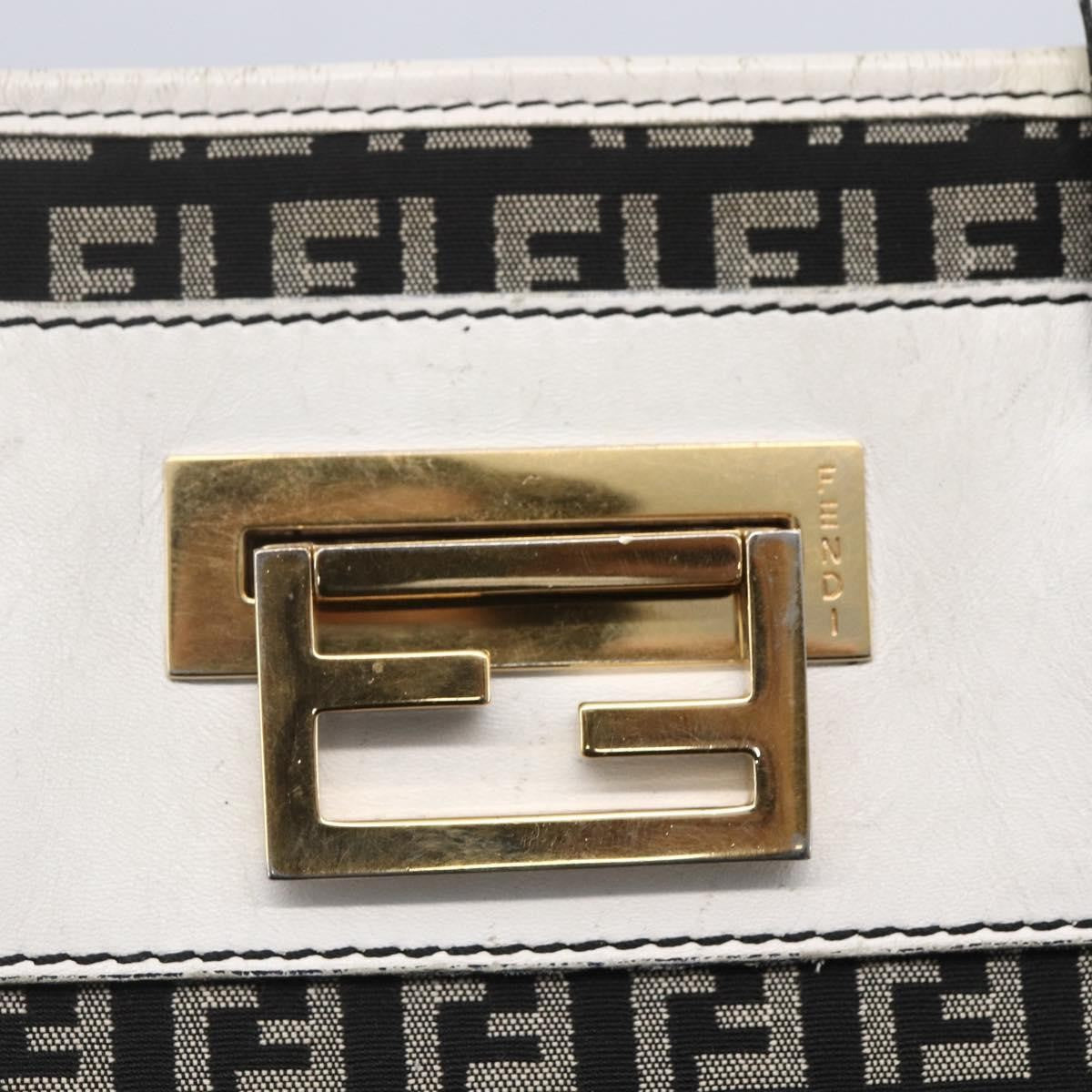 Fendi Zucca Tote Canvas Black Canvas Tote Bag Bag (Pre-Owned)
