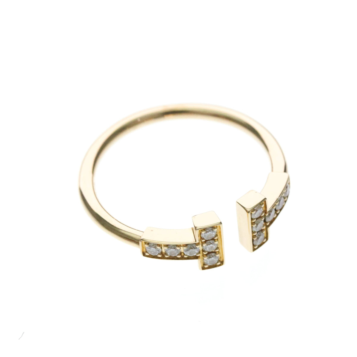 Tiffany & Co. T Wire 18K Rose Gold With Diamonds Gold Pink_Gold Ring Jewelry (Pre-Owned)