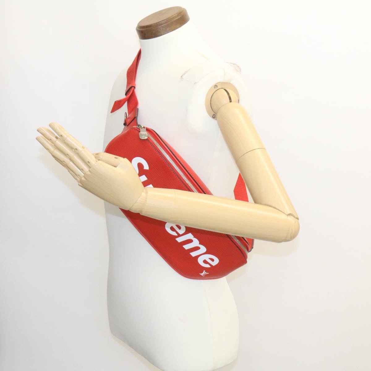 Louis Vuitton Louis Vuitton X Supreme Waist Epi Leather Red Leather Bag (Pre-Owned)