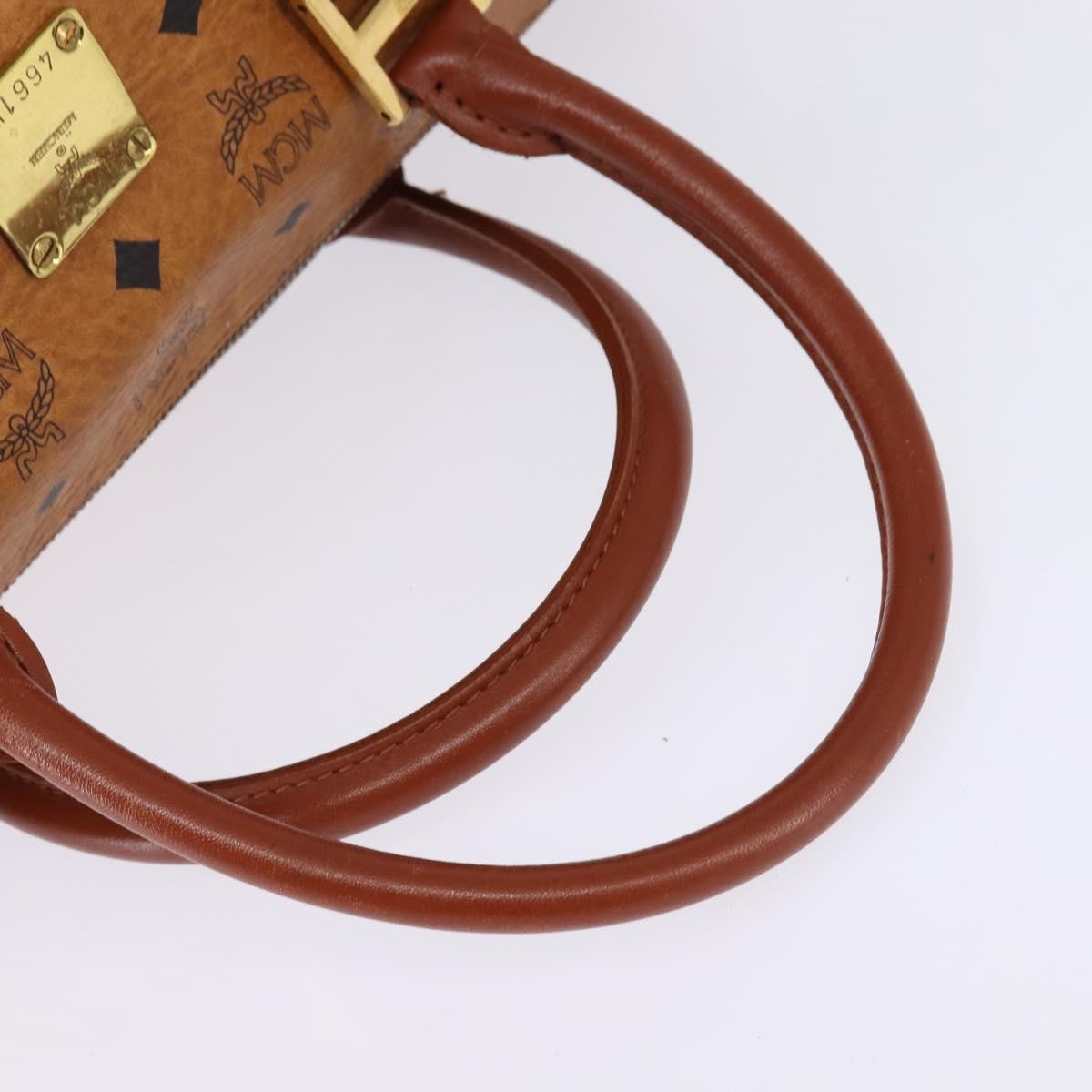 MCM Visetos Logogramme Leather Brown Leather Handbag (Pre-Owned)