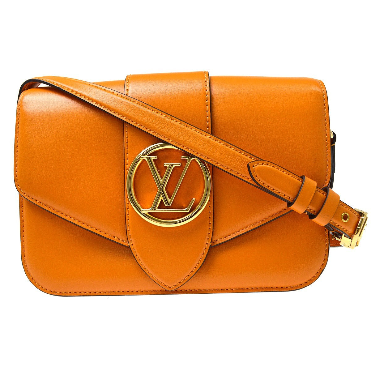 Louis Vuitton Lv Pont 9 Leather Orange Leather Shoulder Bag Bag (Pre-Owned)