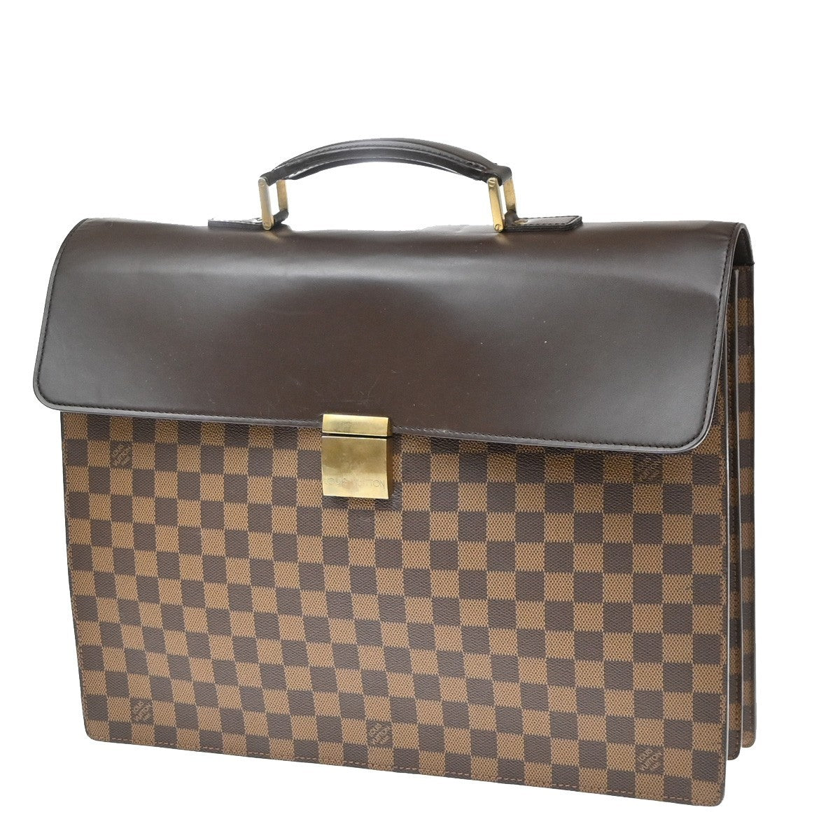Louis Vuitton Altona Damier Ebene Brown Canvas Briefcase Bag (Pre-Owned)