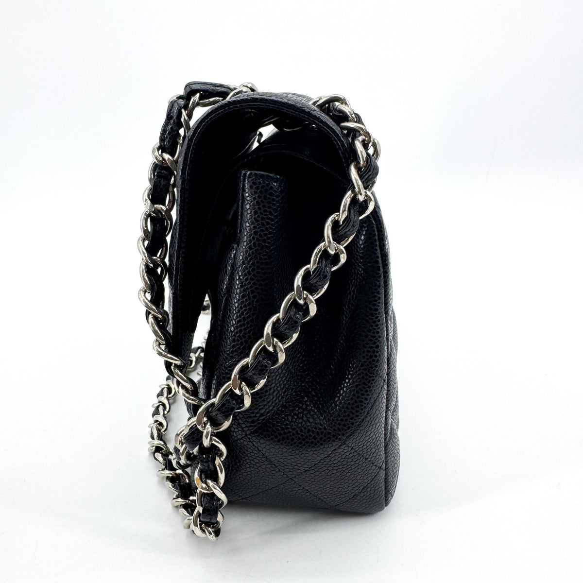 Chanel Classic Single Flap Bag Quilted Lambskin Black Calfskin Shoulder Bag Bag (Pre-Owned)