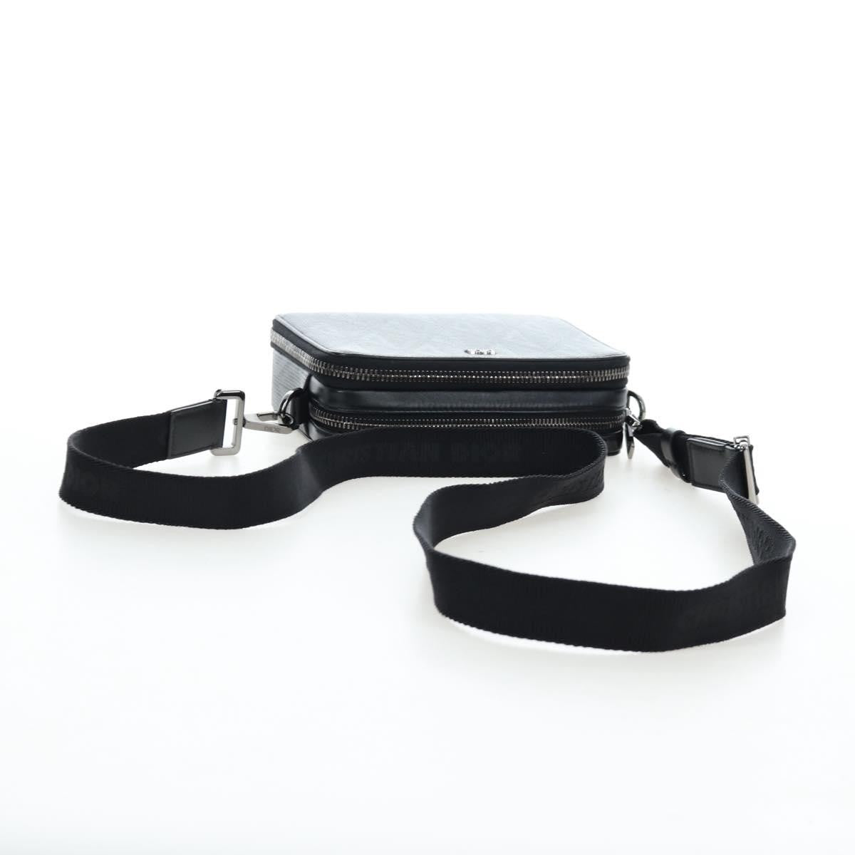 Christian Dior Double Zip Cd Diamond Coated Canvas Black Canvas Crossbody Bag Bag (Pre-Owned)