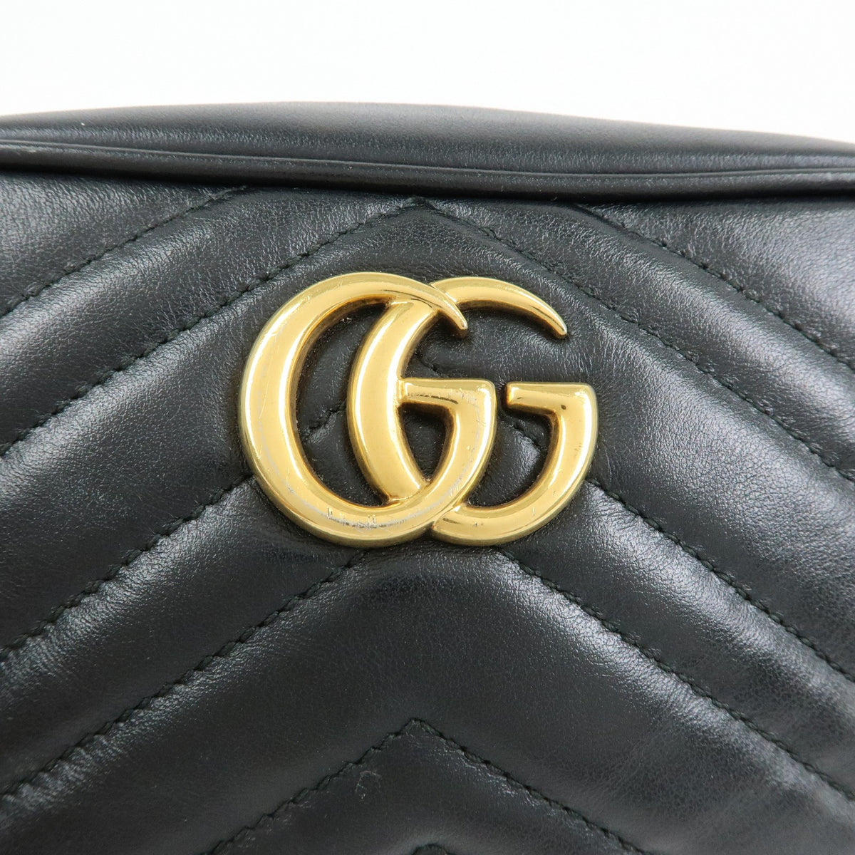 Gucci Gg Marmont Matelasse Patent Black Leather Shoulder Bag Bag (Pre-Owned)