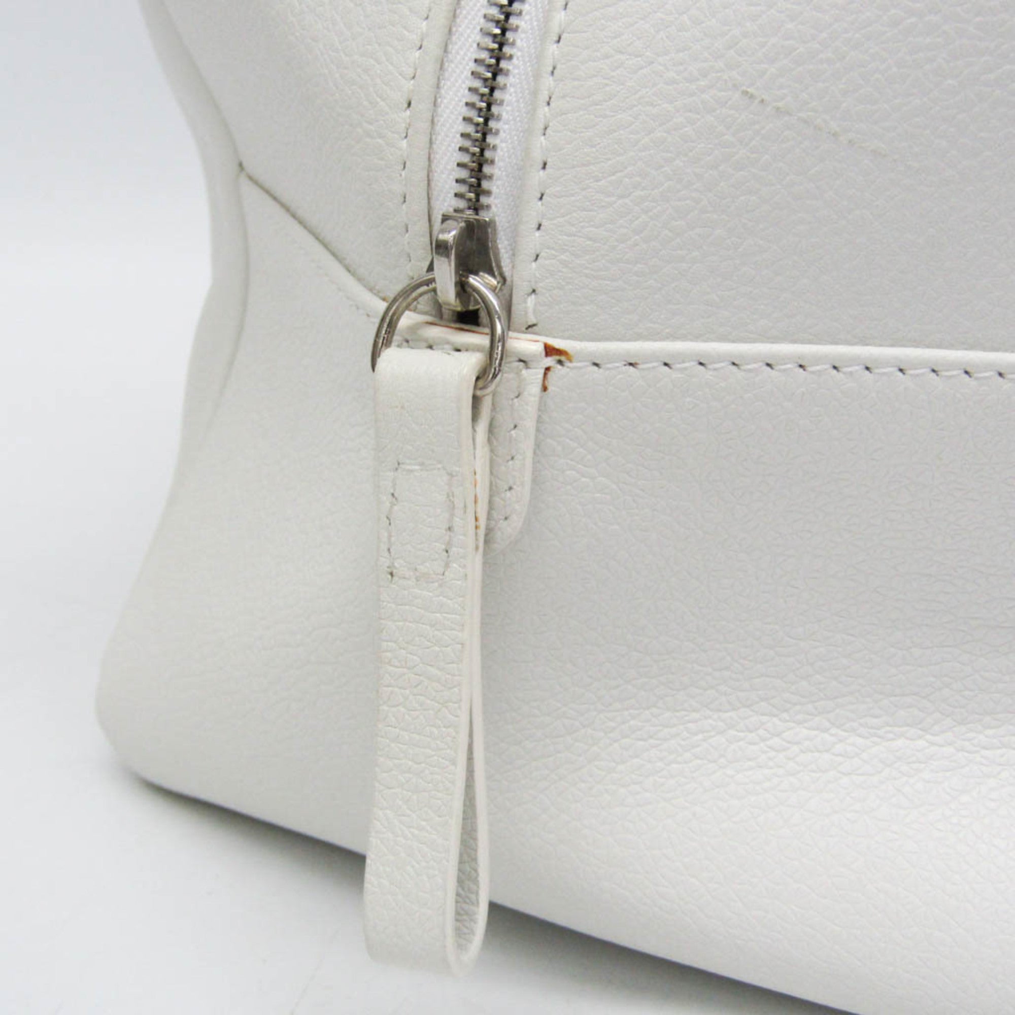 Bvlgari Vintage Leather White Leather Handbag (Pre-Owned)