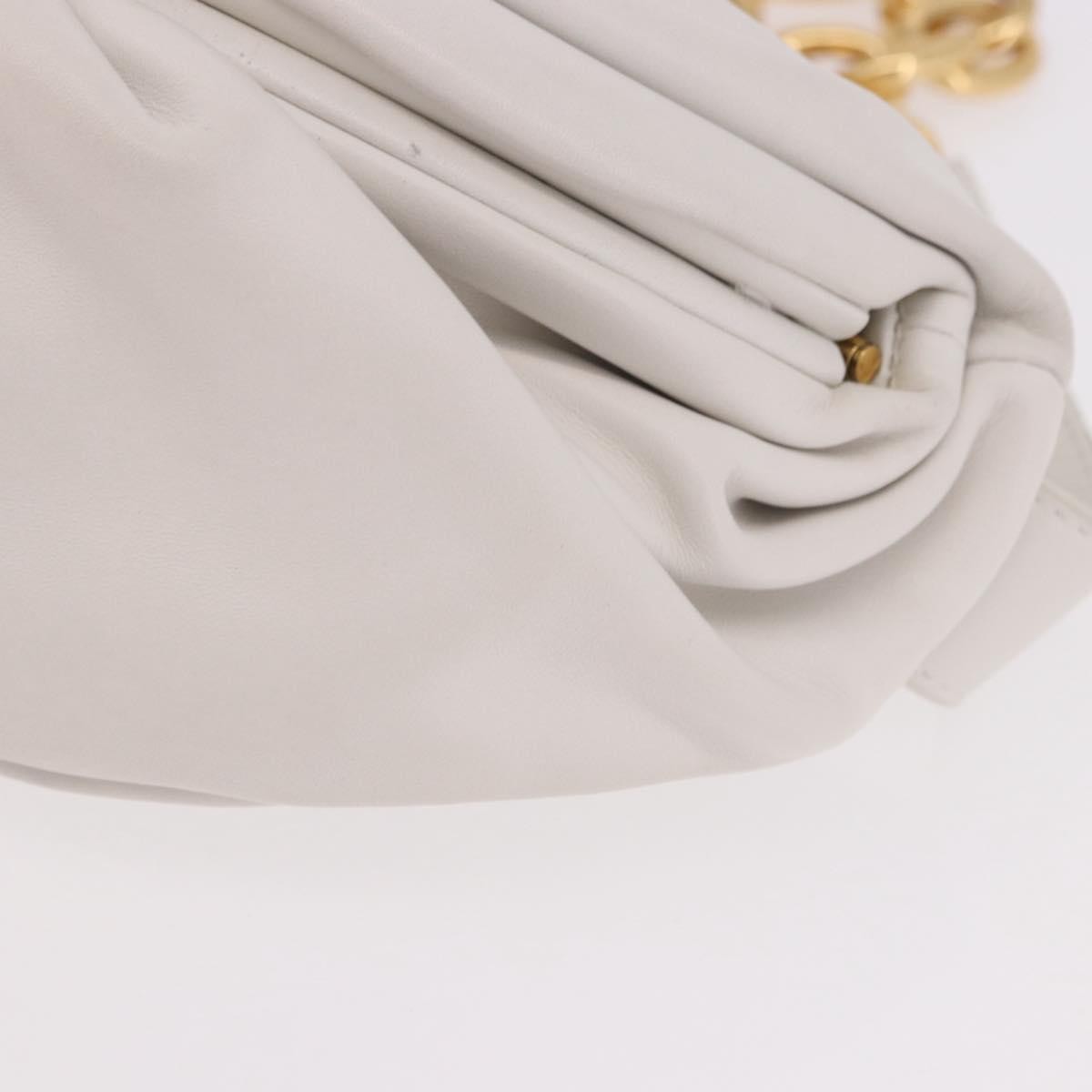 Bottega Veneta The Chain Leather White Leather Shoulder Bag Bag (Pre-Owned)