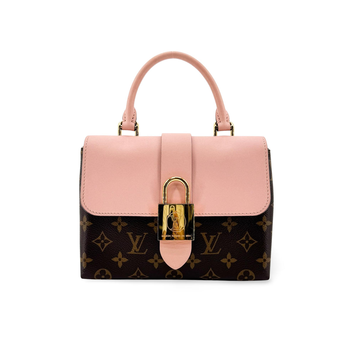 Louis Vuitton Braided Handle Locky Monogram Canvas With Leather Brown Canvas Handbag (Pre-Owned)
