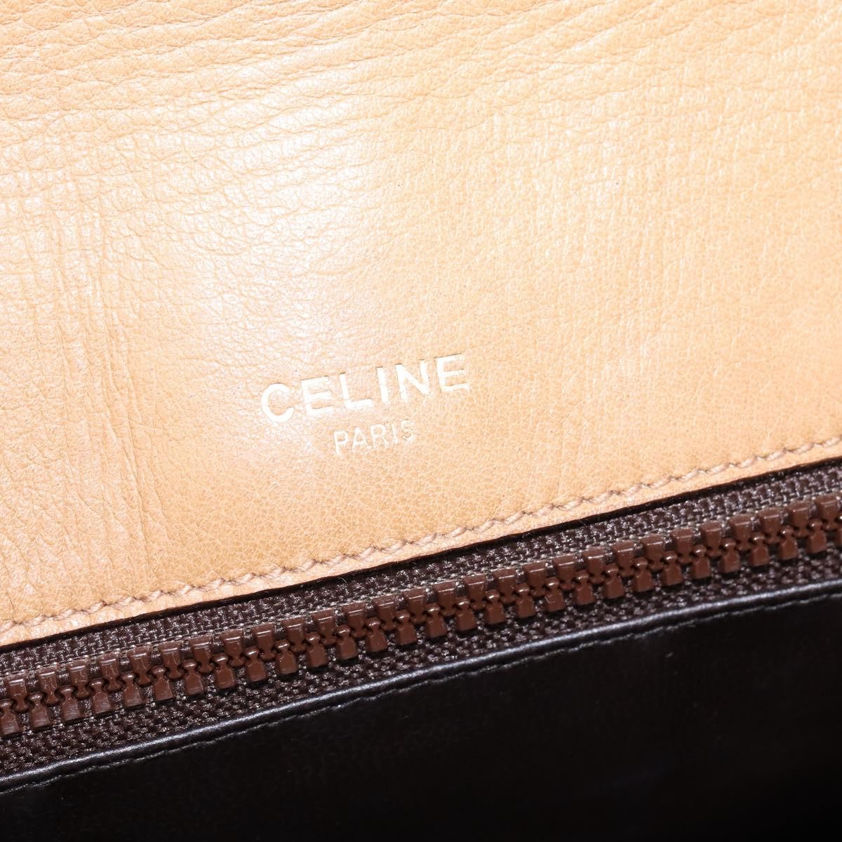 Celine Vintage Macadam Canvas And Leather Beige Canvas Shoulder Bag Bag (Pre-Owned)