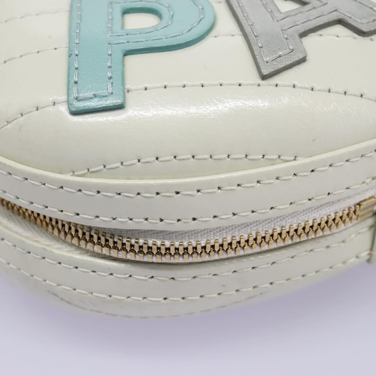 Chanel La Pausa Evening Chevron Lambskin With Applique White Leather Shoulder Bag Bag (Pre-Owned)